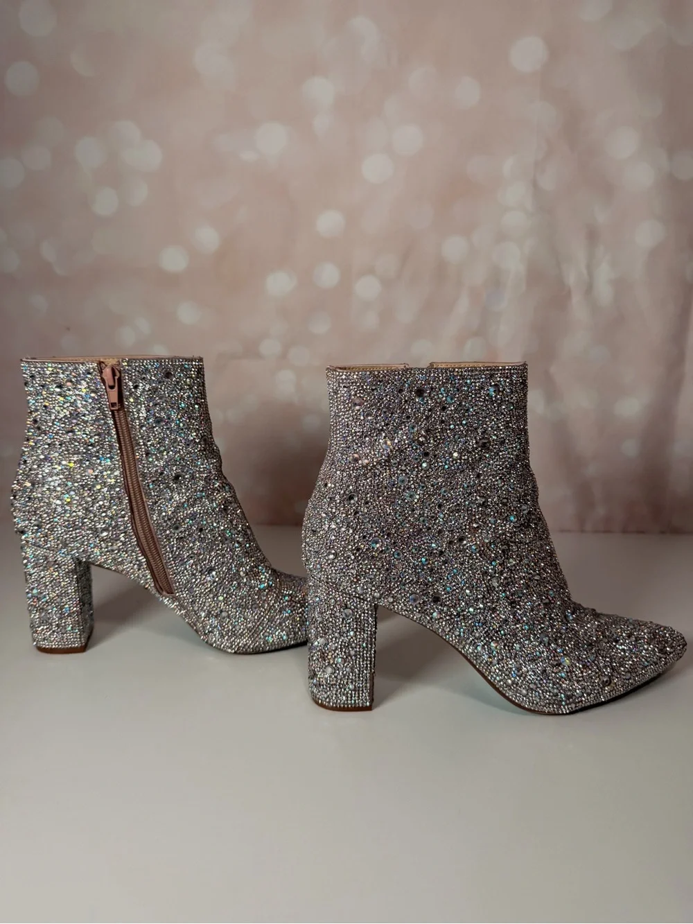BETSEY JOHNSON Glass Rhinestone Ankle Boot CADY
